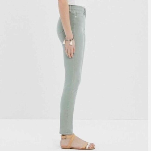 Madewell Women's 9" High Riser Skinny Green Jeans Size 28 Hipster - Picture 2 of 10